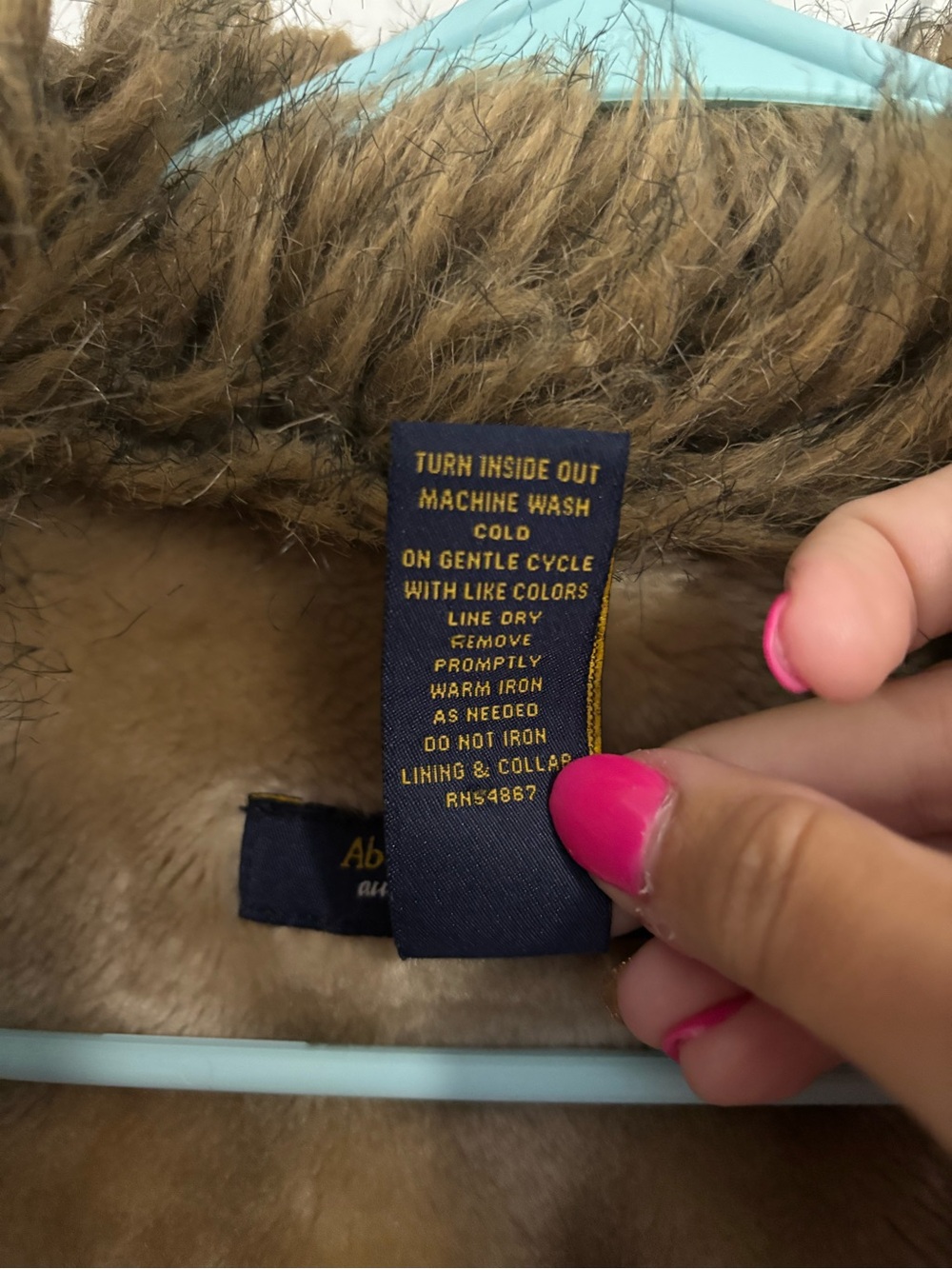 Abercrombie & Fitch Blue Denim Jacket with Faux Fur Collar - Picture 3 of 6